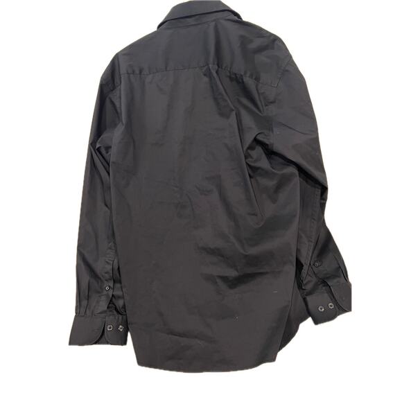 George All Black Button Up Dress Shirt Mens L - Picture 2 of 3